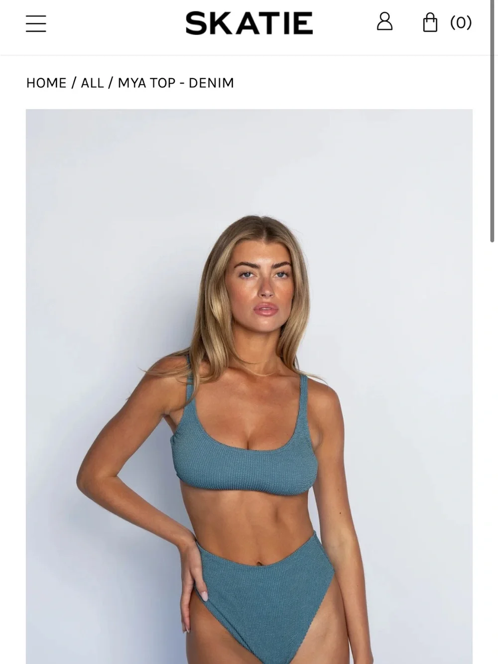 Skatie Red Mya Crinkle Bikini Top